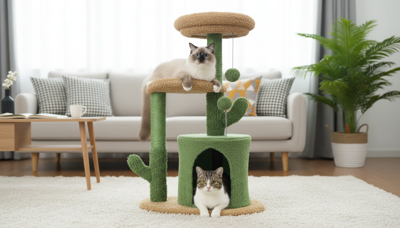 Cactus Cat Scratching Tower: Training, Placement & Care