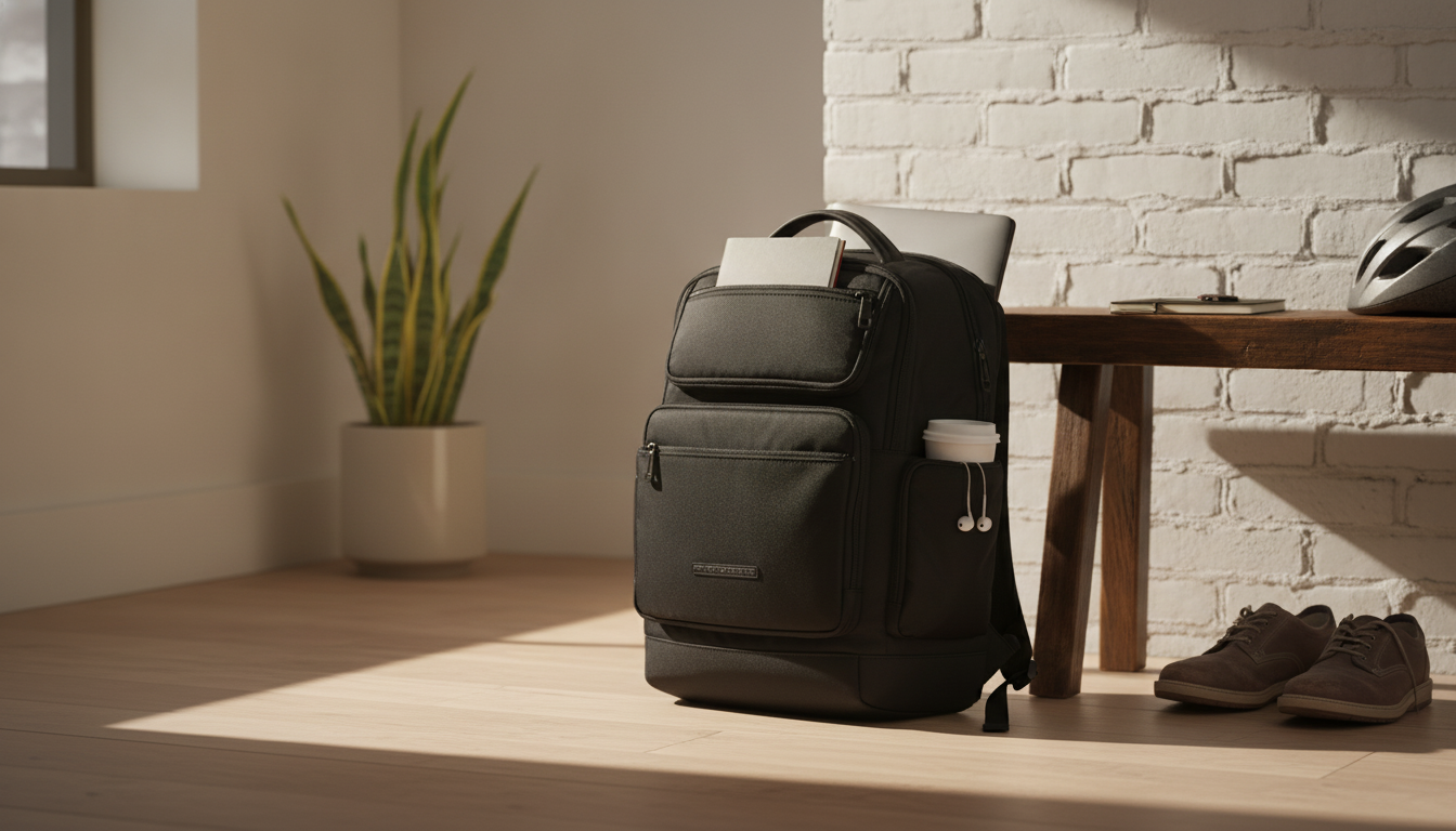 Piquadro Eco Backpack: Laptop Compartment for Work Commutes