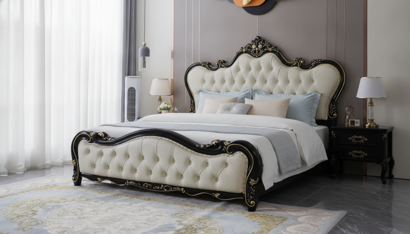 Soft Waterproof Double Bed With Luxury Oak Frame