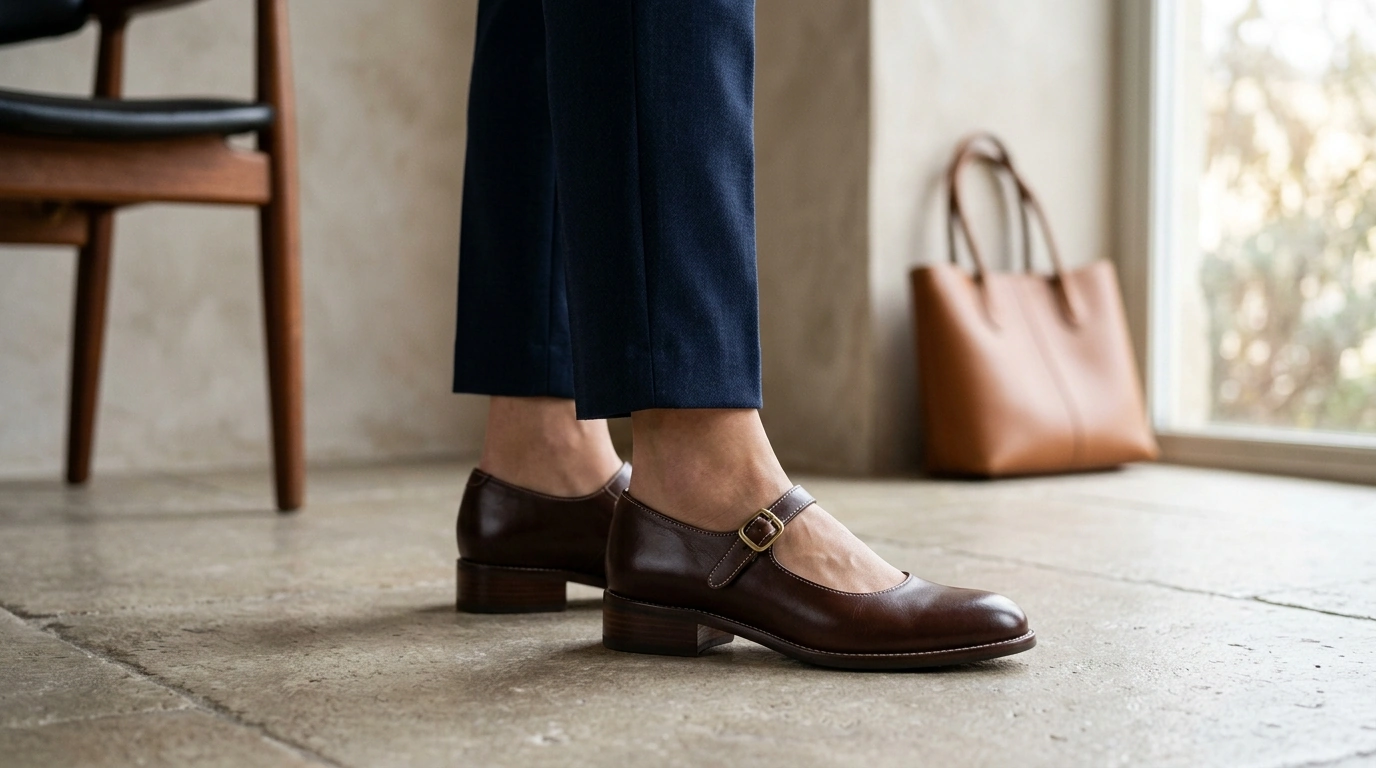 Genuine Leather Mary Janes: Elegant Low-Heel Comfort